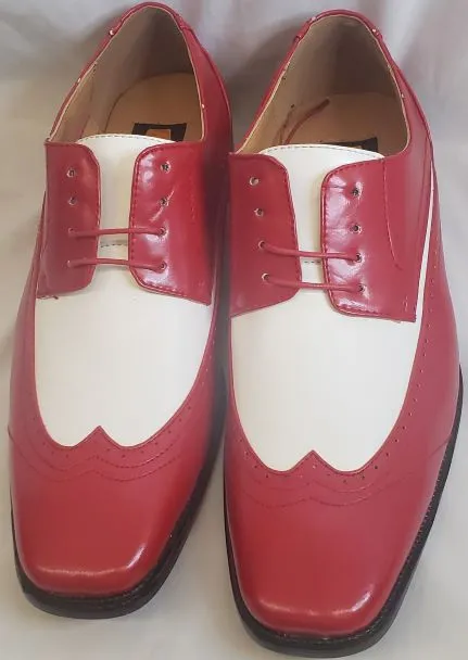 Meir -- Men's Dress Oxford -- Red/White Posture aid