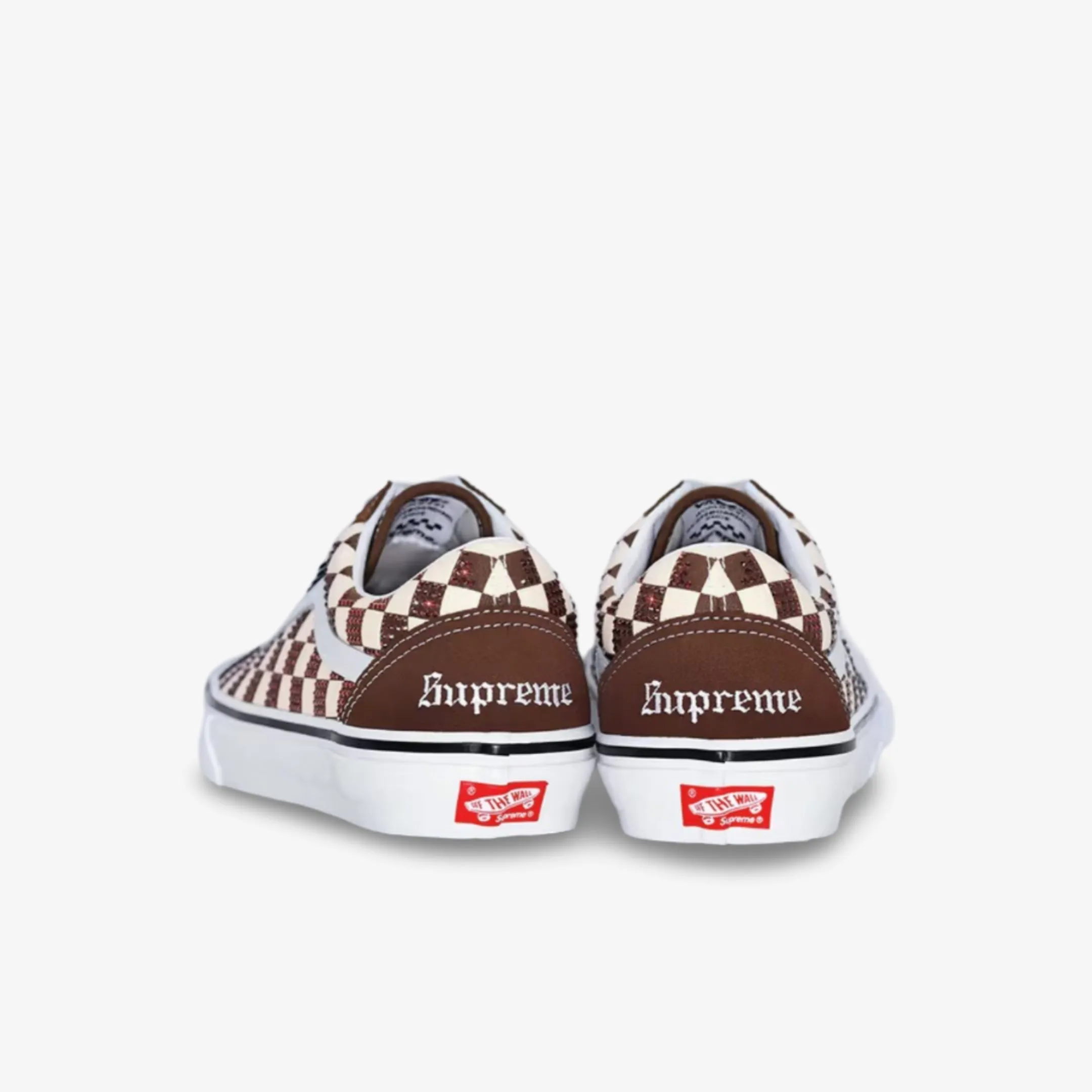 Ultra-soft (Men's) Vans Skate Old Skool x Supreme x Swarovski 'Brown Crystals' (2022) VN0A5KRXBRO Retro Mood