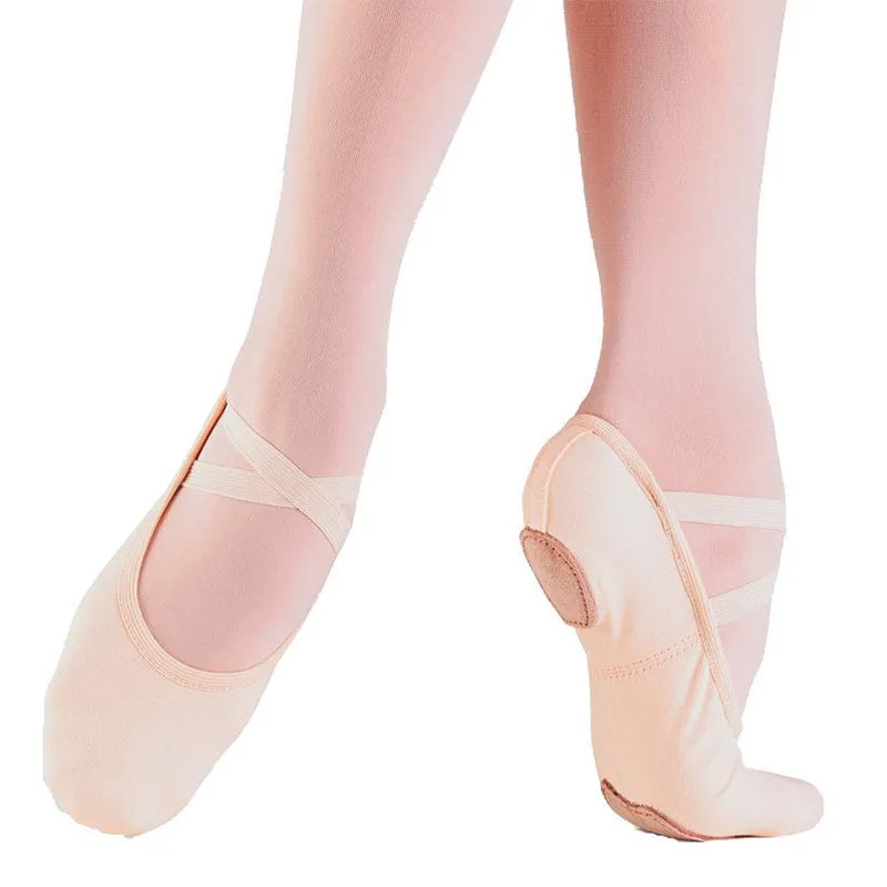 Quinn -- Stretch Canvas Split Sole Ballet -- Light Pink Molded Insole Color Play