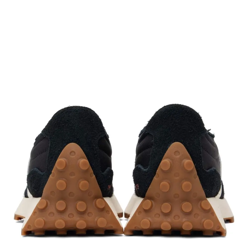 Slip Resistant Urban Commute Soft Build New Balance Women's 327 in Black with White Gum