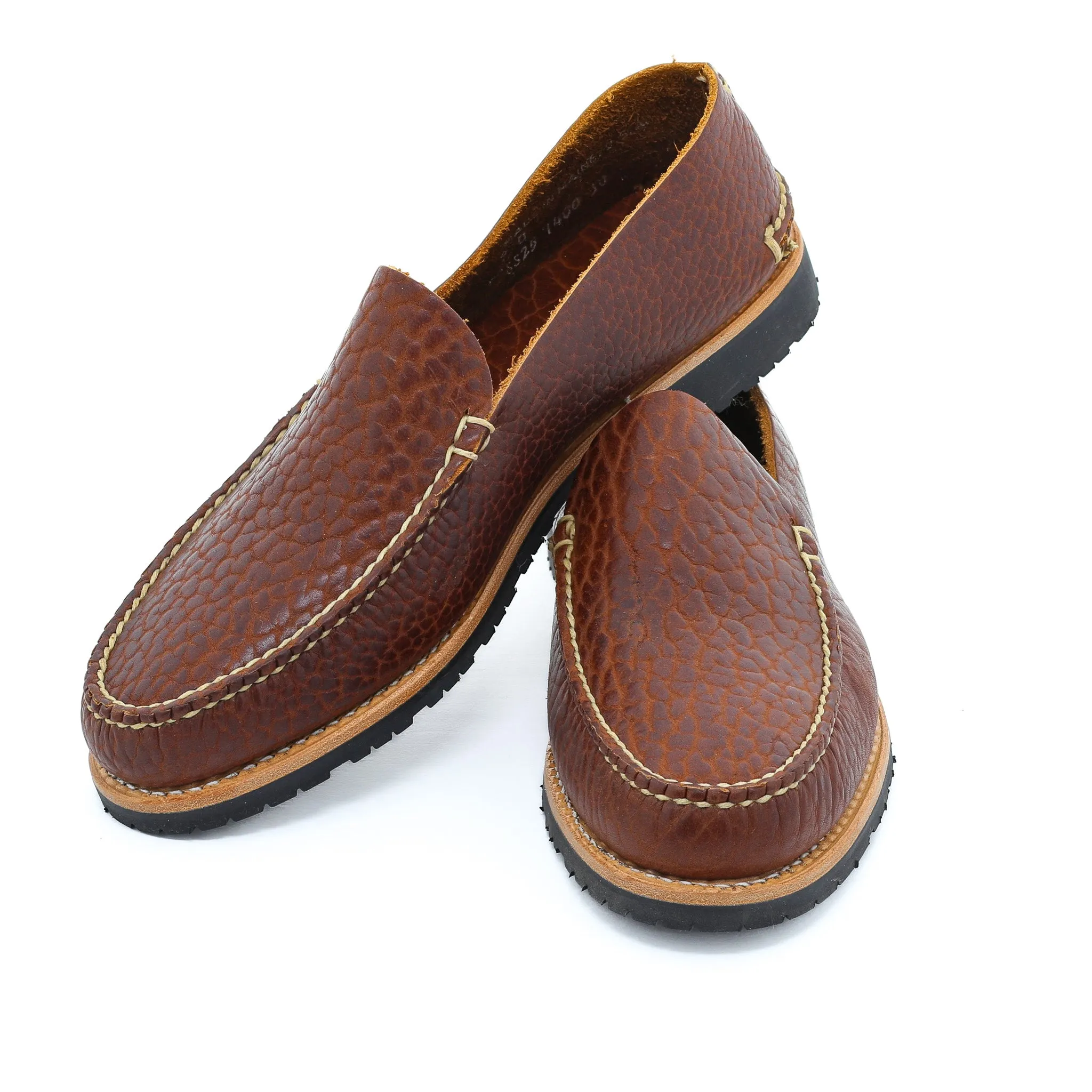1967 Venetian - Cognac Bison Ground Clear Practical Slip-Ons
