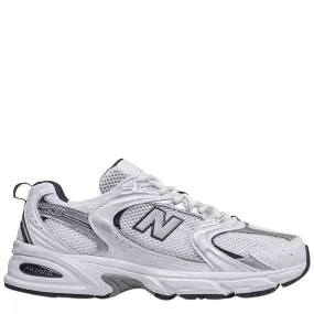 Neutral palette Quick Drying River Crossing New Balance 530 in White with Natural Indigo Firm Step