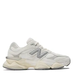 Hard Ground Easy Layer New Balance 9060 in Sea Salt with Concrete and Silver Metallic Winter Proof Grip