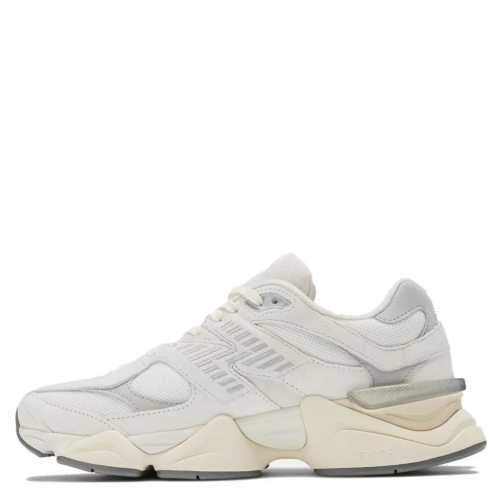 Roll Up New Balance 9060 in Sea Salt with Concrete and Silver Metallic Impact Proof