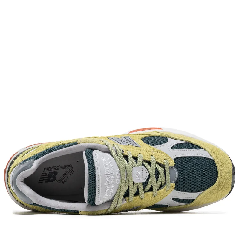 New Balance Made In UK 991v2 'Grape Sorbet' - Beechnut/Trekking Green reinforced - heel shoes
