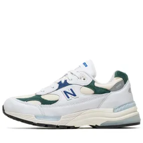 New Balance Made In USA 992 - White/Marsh Green sprint running shoes