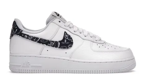 Sky Blue Curve Hug Nike Air Force 1 Low '07 Essential White Black Paisley (W)