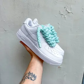 Nike Air Force 1 Rope Laces Turquoise??Hot Day Gym Life