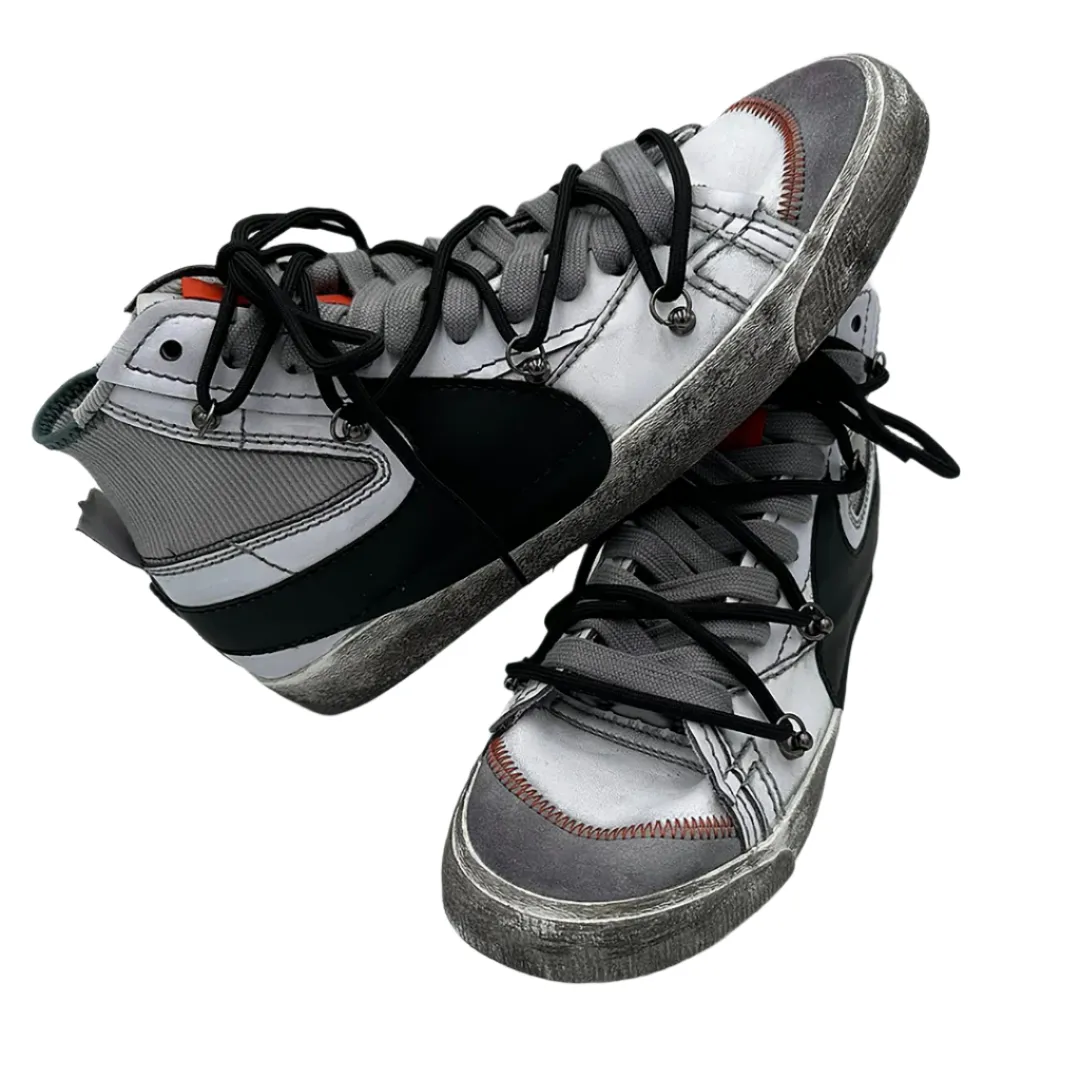 Cold Safe Nike Blazer Mid '77 Jumbo Grey Over Laces Black??FALSE