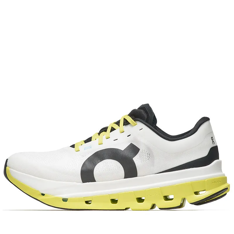 cushioned running shoes mud shoes On Cloudflow 5 - White/Lime