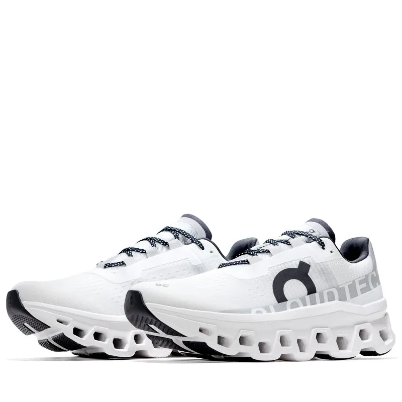 On Cloudmonster - All White half - marathon shoes