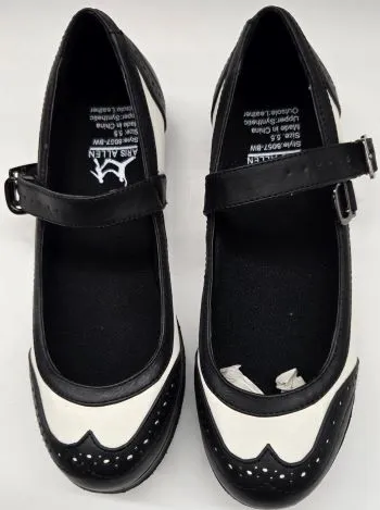 Mary Jane -- Suede Sole Strap -- Black/White Space Vibe