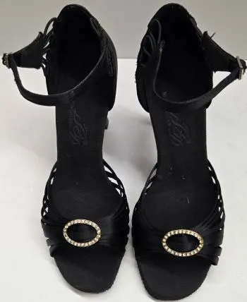 Step Tall 3" Stephanie II -- Women's Flare Heel Rhinestone Ballroom Sandal