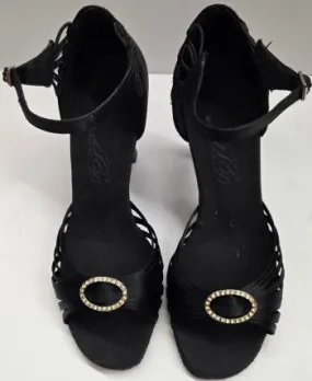 Step Tall 3" Stephanie II -- Women's Flare Heel Rhinestone Ballroom Sandal