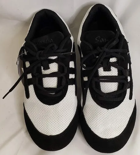 Tone Play Salsero-- Full Suede Sole Dancesneaker -- White/Black