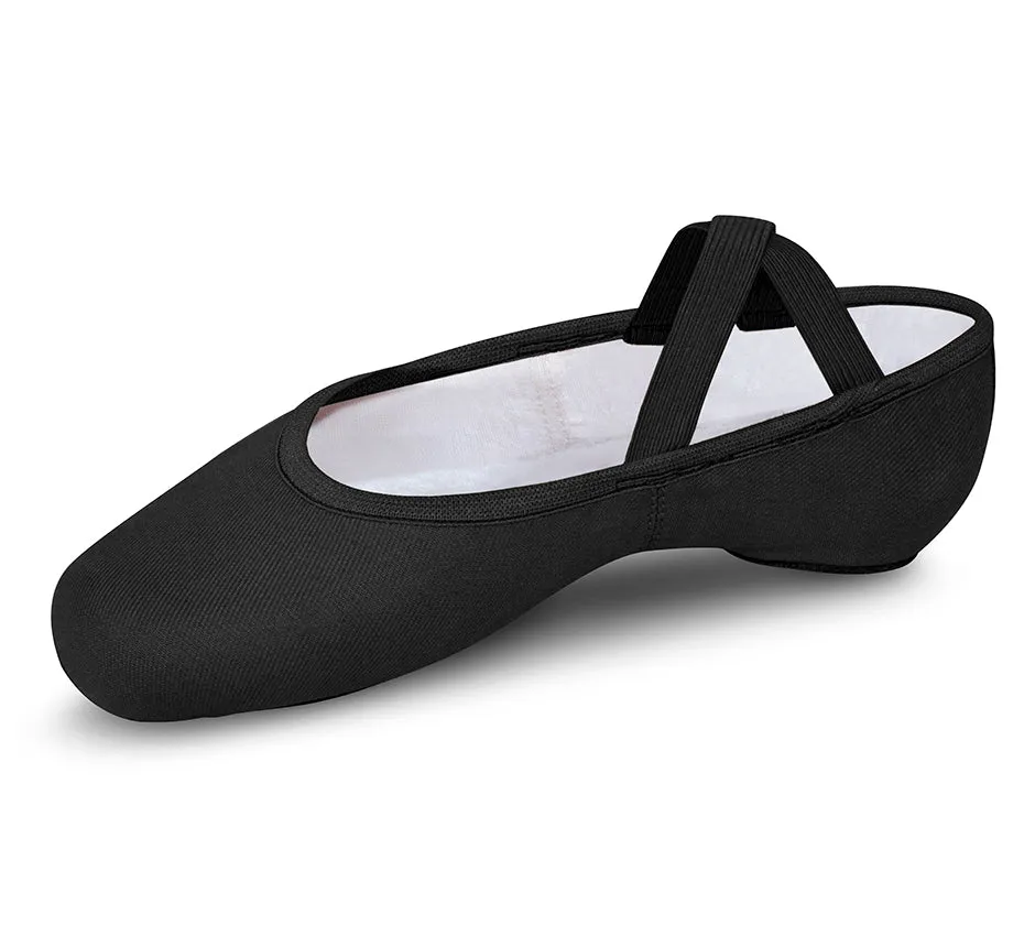 Performa -- Men's Canvas Split Sole Ballet -- Black Cotton Touch Photo Glam
