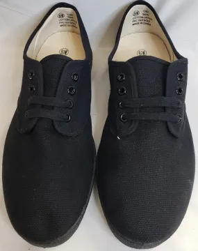 Mesh Pluribus -- Black Canvas Oxford -- Wide Width -- All Black