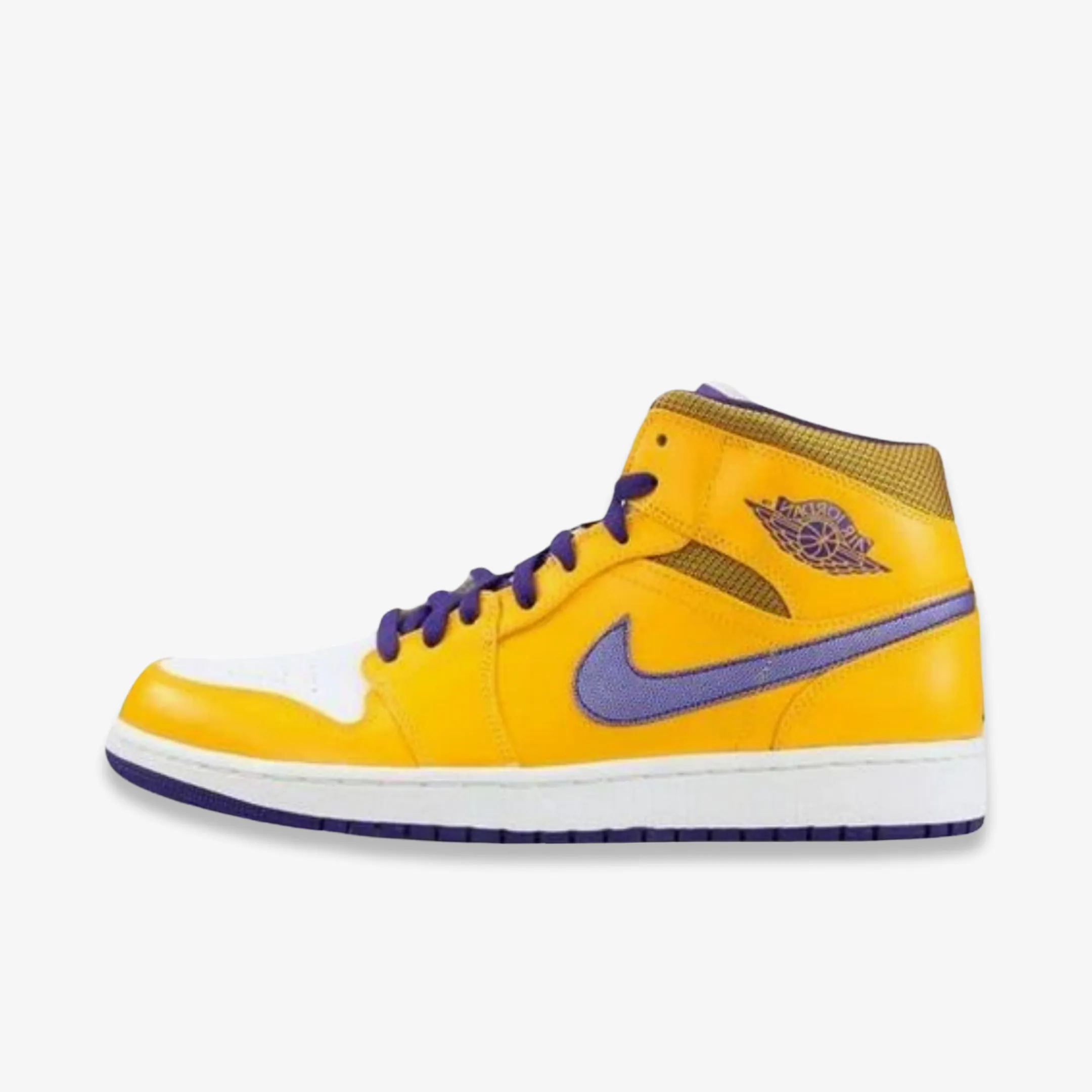 (Men's) Air Jordan 1 Mid 'Los Angeles Lakers' (2013) 554724-708 Slim Line