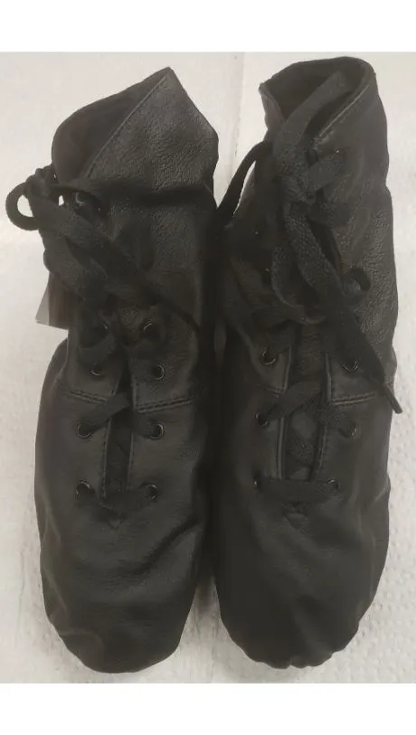 Raleigh -- Pig Leather Split Sole Jazz Boot, Suede Sole -- Black Energy return Construction Fit