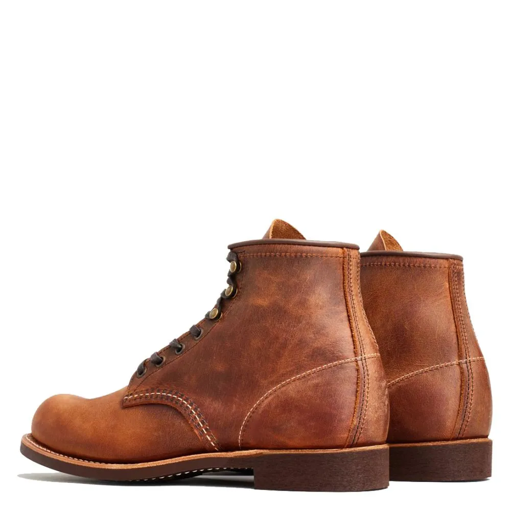 Red Wing Men's Blacksmith 3343 in Copper Rough & Tough (D Width) Compact Design Mid Top Rugged Built Night Travel