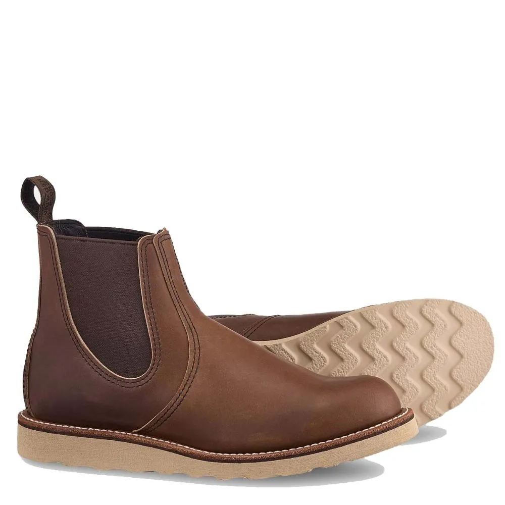 Red Wing Men's Classic Chelsea 3190 in Amber Harness Leather (D Width) LooseFit Comfortable Footbed High-Performance Footwear