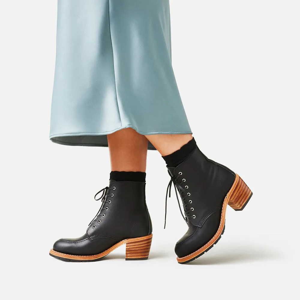 Rugged Built Functional Minimalist Urban Commute Red Wing Women's Clara 3405 in Black Tight Fit