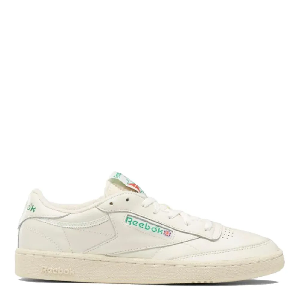 Stylish Adventure Footwear Leg Ease Reebok Club C 85 Vintage in Chalk/Paper White/Green Odor-Resistant Tech