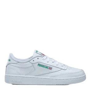 Reebok Women's Club C 85 in White/Glen Green Stable construction