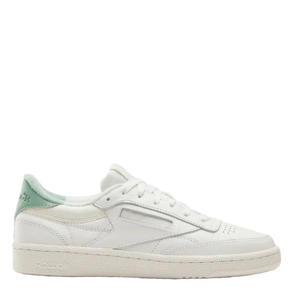 Fashion-Forward Design Reebok Women's Club C 85 Vintage - 40th Anniversary in Chalk/Hybrid Green/Breakaway Grey Half Strap