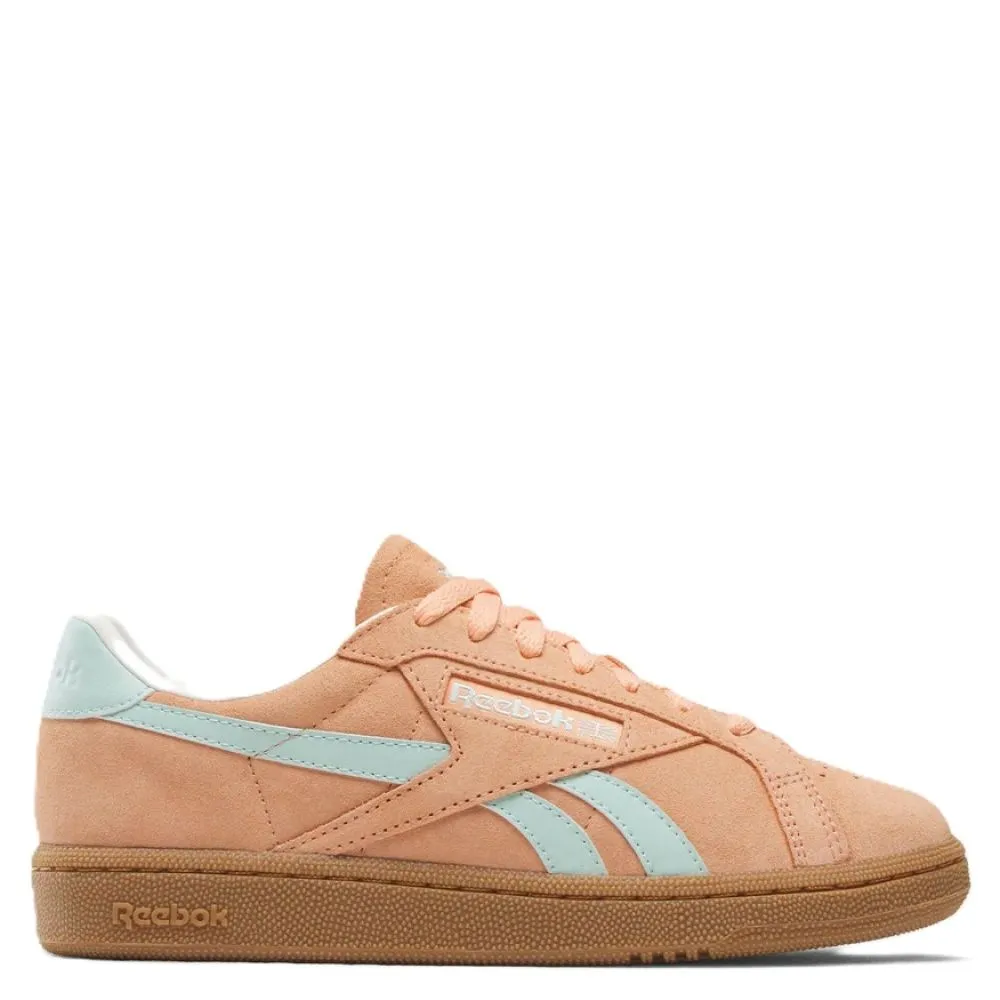Classic Base Reebok Women's Club C Grounds UK in Sun Kissed Orange/Glitch Aqua/Chalk White