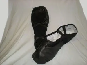 Step Ahead Reuben -- Men's Leather/Stretch Split Sole Ballet -- Black