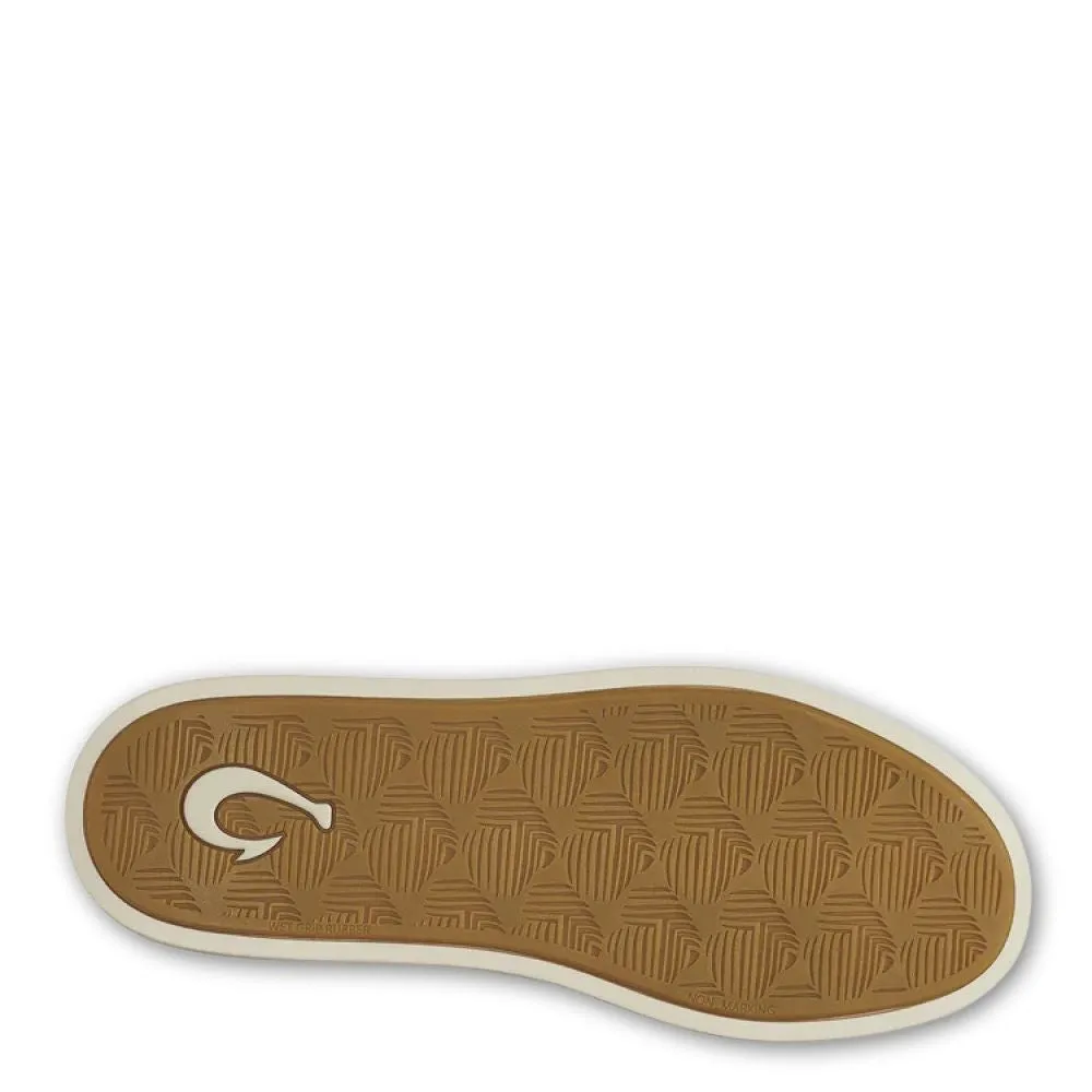 Dirt Block OluKai Women's Pehuea Mid in Taupe Grey Cold Trek Sleek Outline