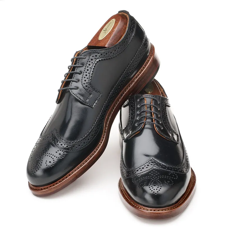 Matte Finish Urban Executive premium design Chandler Longwing - Black Shell Cordovan