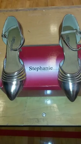 Energy Walk Silver Shine 2.5" Cassandra -- Women's Flare Heel Standard Ballroom Shoe -- Bronze