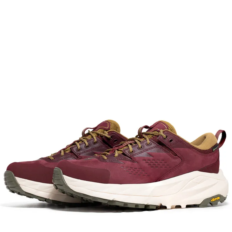 Hoka Kaha Low GORE-TEX TP - Varsity Burgundy/Alabaster foot - agility running shoes
