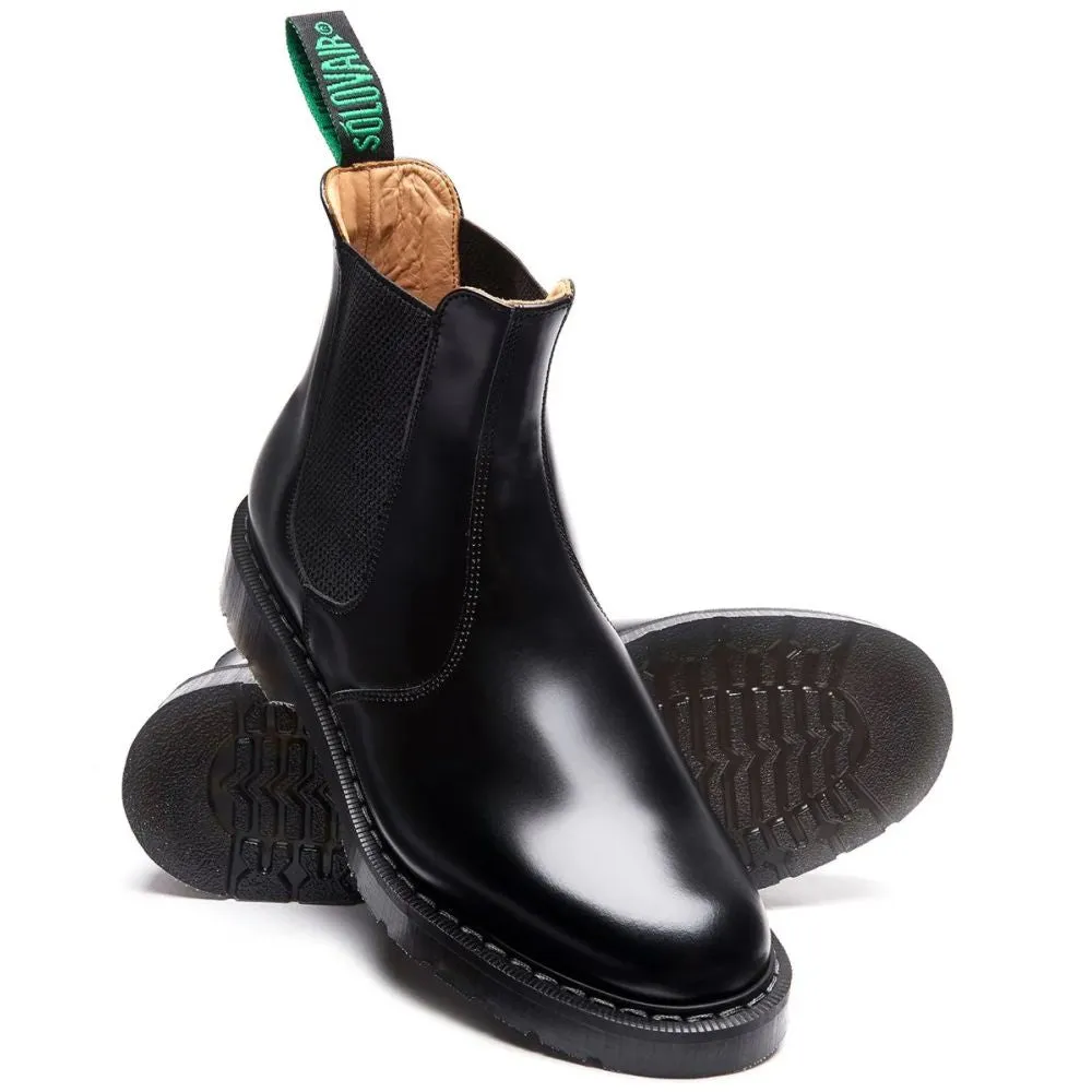 High Heel Sleek And Functional Solovair Dealer Boot in Black Hi-Shine