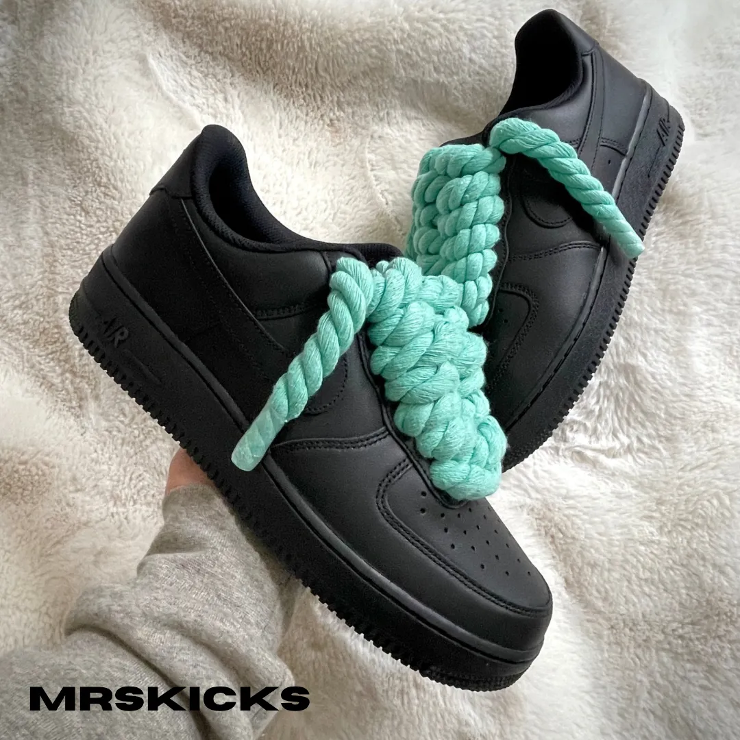 Custom Teal Rope Airforce 1 Abrasion resistant