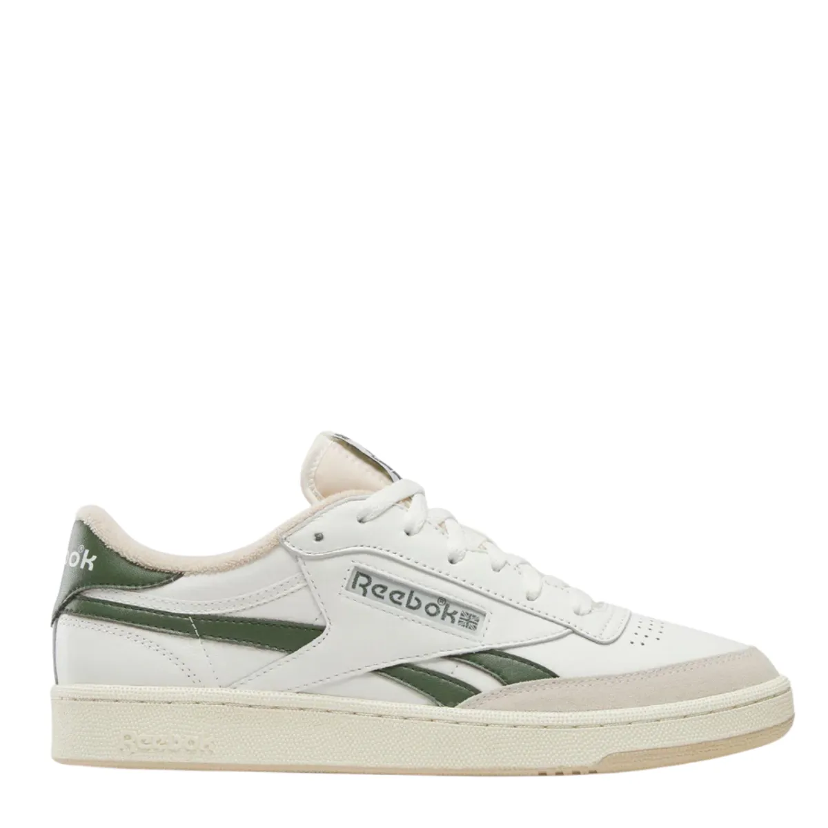 Smooth Soles Reebok Men's Club C Revenge Vintage in Chalk/Breakaway Green/Tan
