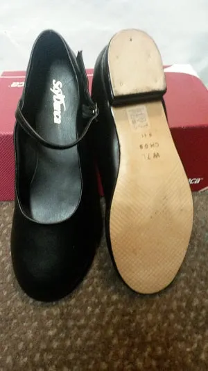 .75" Hazel -- Flat Heel Character Shoe -- Black Padded Comfort Wellness Seekers Foot Ease