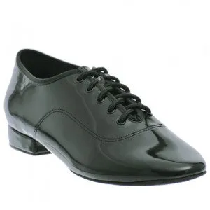Charles -- Men's Standard Ballroom Oxford -- Black Patent Clear Glow