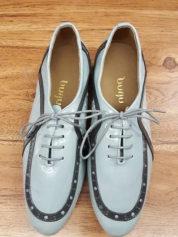 Josab -- Men's Standard Ballroom Oxford -- Light Grey Patent Commute Light Firm Ground