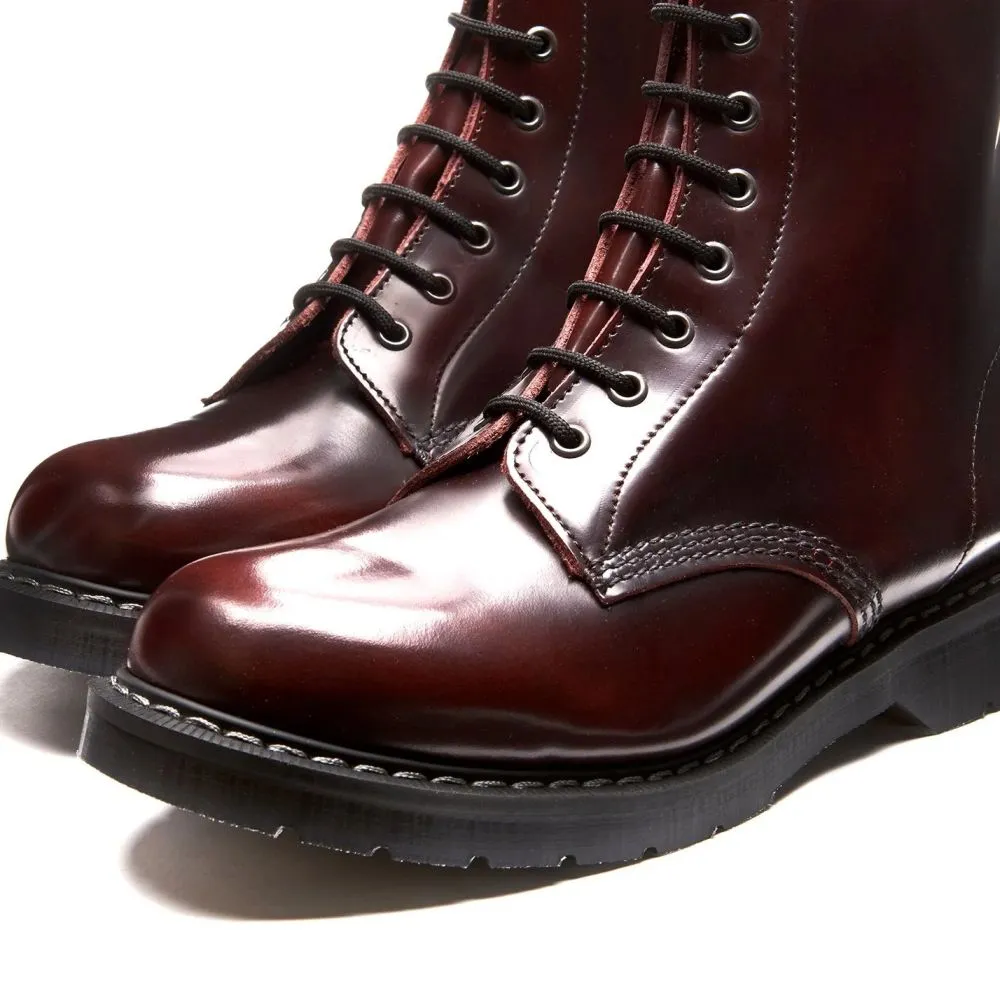 Every Condition Solovair 8 Eye Derby Boot in Burgundy Rub-Off Premium Touch