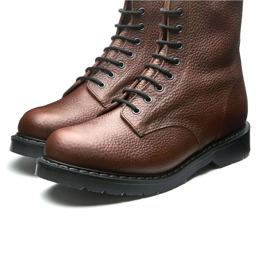 Rugged Built Adventure Seeker Rough Trail Solovair 8 Eye Derby Boot in Gaucho Brown Grain Flexible Soles