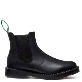 Solovair Dealer Boot in Black Greasy Trek Control Elastic Gusset