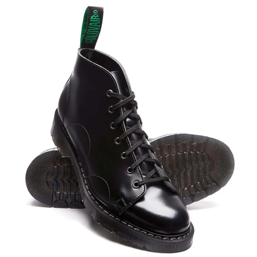 Solovair Monkey Boot in Black Hi-Shine Ergonomic Core Anti Odor City Walking Universal Style