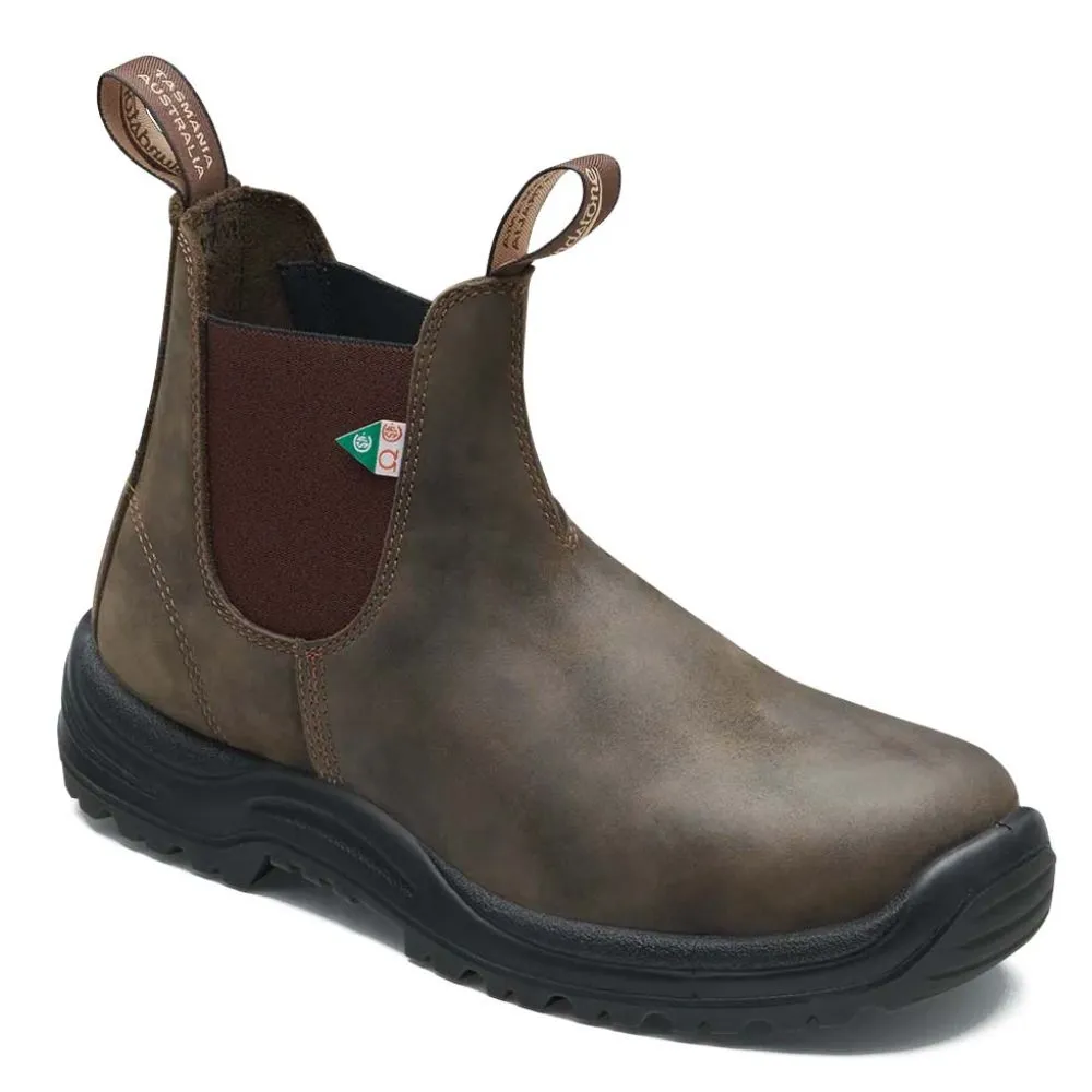 Stable System Blundstone Work & Safety Boot 180 in Rustic Brown Walk Friendly Minimal Color
