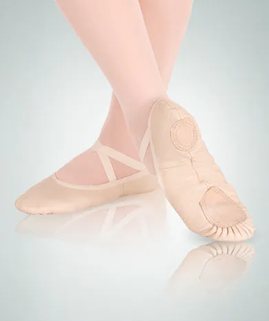 Outdoor Fun Season Ease Sterling -- Leather Split Sole Ballet -- Pink