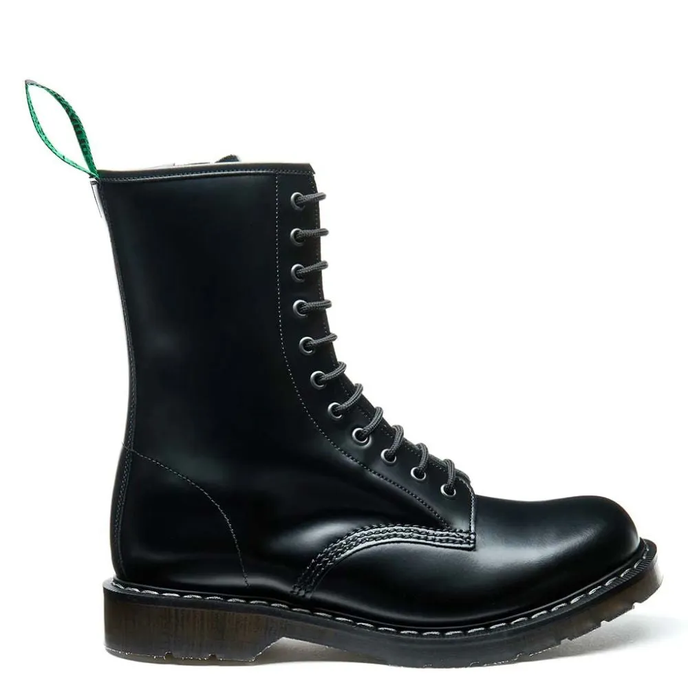Supportive sole Lightweight Fit Storm Guard Solovair 11 Eye Zip Derby Boot in Black Hi-Shine