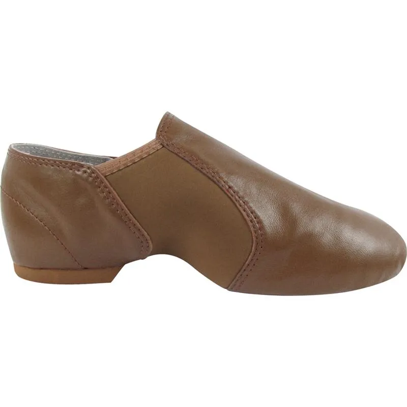 Early Jog Wide toe box Javier -- Split Sole Jazz Slip-On -- Mocha