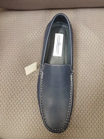 Ryan -- Men's Moccasin Casual Slip-on -- Navy Lace-Up Design Supportive Fit